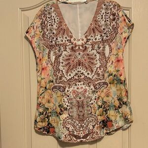 Soft Surroundings Multicolor Floral Paisley Blouse